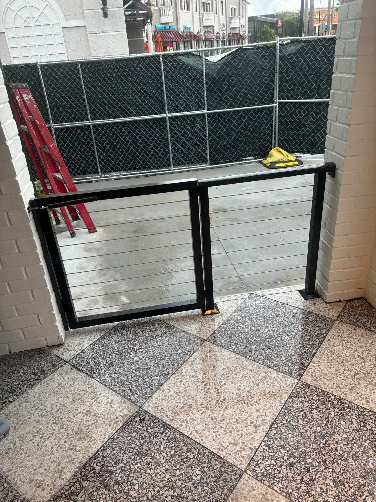 Outdoor cable railing installation