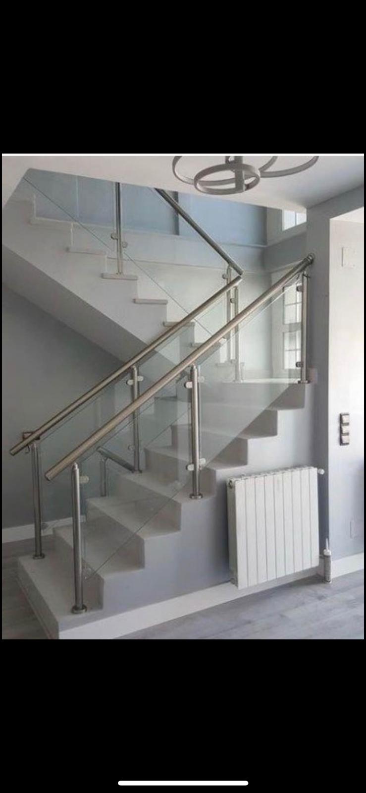 Glass and stainless steel staircase